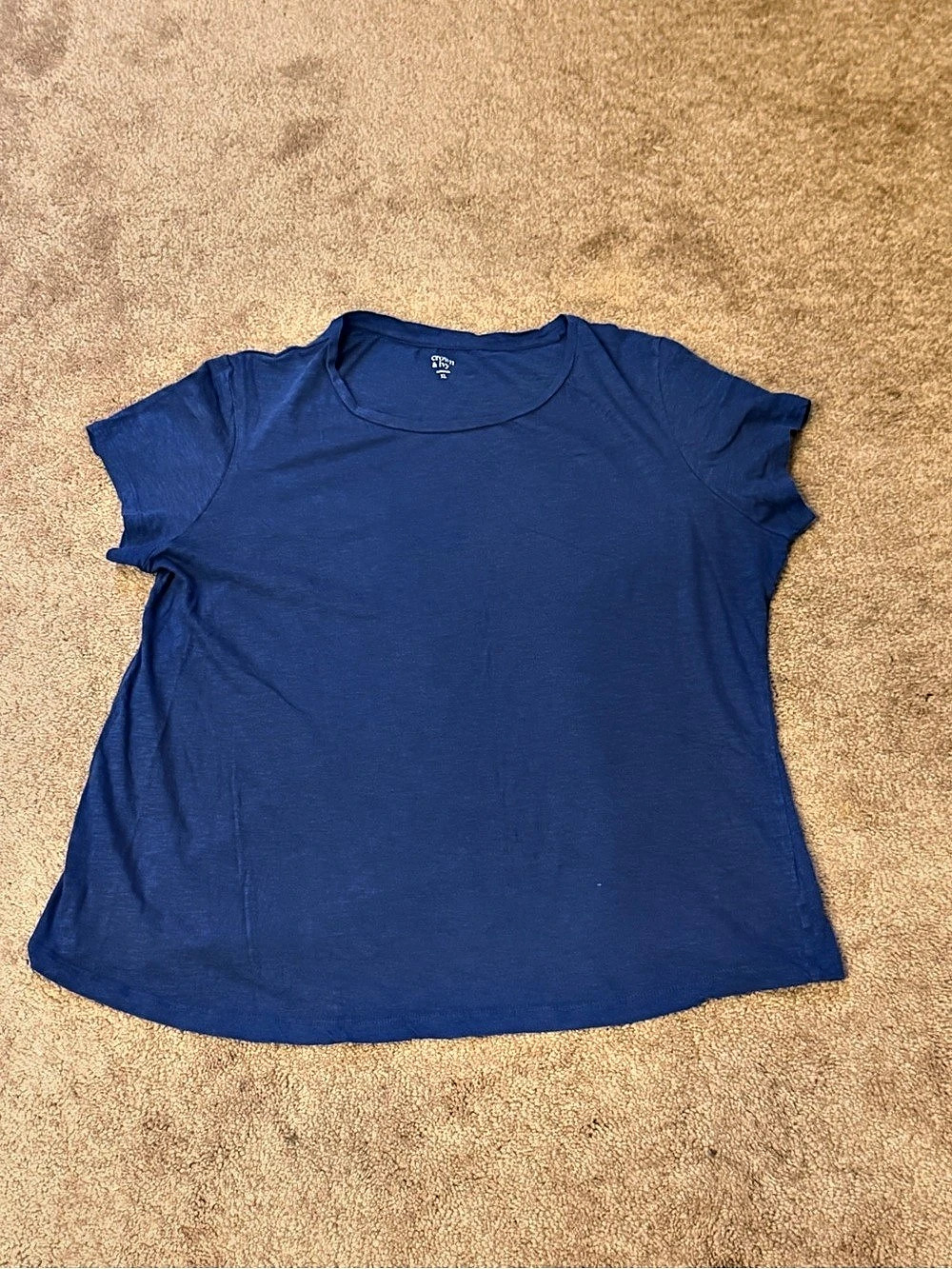 Crown & Ivy Women's Cotton Classic Basic Short Sleeve Layering Tee Size XL
